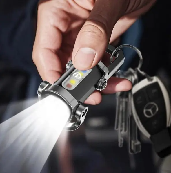7 Modes High Power LED + COB Keychain Flashlight With Type-C Charger – KD088